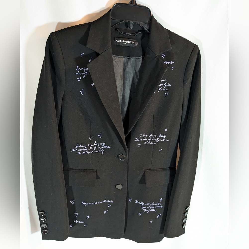 KARL LAGERFELD Paris Signature Blazer/Jacket SZ 4